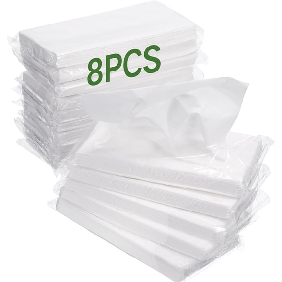 Duslogis Car Tissue Refill, 8 Packs Car Tissues Auto Visor Tissue Refills for Visor, Napkins Holder Refill, Car Travel Tissues, Soft and Smooth (8 Pieces)