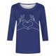 thumbnail image 3 of Tops de Cuello Redondo para las Mujeres Moda Impresa 3/4 Mangas Blusa Casual Top, Estante de Imitación, 3 of 5