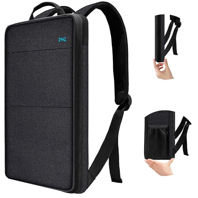 Mochila para portátil ZINZ delgada y ampliable, resistente al agua de 13 a 14 pulgadas