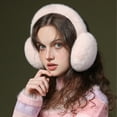thumbnail image 5 of Orejeras plegables para mujer, orejeras mullidas para clima frío, diadema cálida para invierno, lindos calentadores de orejas holgados, 5 of 5