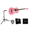 Rogue Beginner Acoustic Dreadnought 7/8 Guitar with Accessory Pack Pink