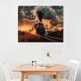 thumbnail image 2 of Acheng Canvas Print Wall Art -Train with Gray Smoke Steam Trains in Progress Wall Art Print On Canvas Car Pictures for Home Decor Gift Canvas Print Gallery Wrap Ready to Hang 20x16in, 2 of 6