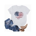 thumbnail image 2 of Women's 4th of July Independence Day T-Shirt Summer USA America Memorial Day Graphic Tees Tops, 2 of 4