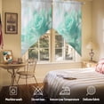thumbnail image 5 of Swag Curtain Valances Turquoise Rose Swag Valances for Kitchen Windows Dreamy Petals Water Short Topper Curtains Valance Tier Pair for Kitchen Bedroom Living Room Bathroom 28"x36", 5 of 8