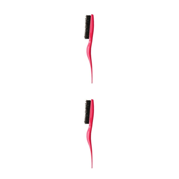 Soidarity Peine para el cabello, cerdas de jabalí antiestáticas, diseño ergonómico, cepillo para el cabello, peinado de belleza, herramienta plastico rojo 2Conjunto
