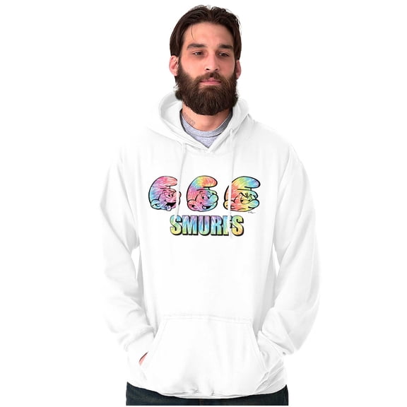 Retro The Smurfs Cartoon Tie Dye Hoodie Sweatshirt Women Men Brisco Brands S