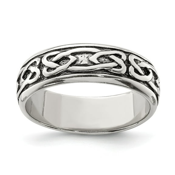 White Sterling Silver Ring Band Men's Design