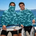thumbnail image 7 of SEANATIVE Men's Sun Hoodie for Fishing, Long Sleeve Shirt UV Protection Cooling Full Coverage Fishing Pullover Top with Built-in Face Mask Neck Gaiter, 3XL, Teal Camouflage, 7 of 7