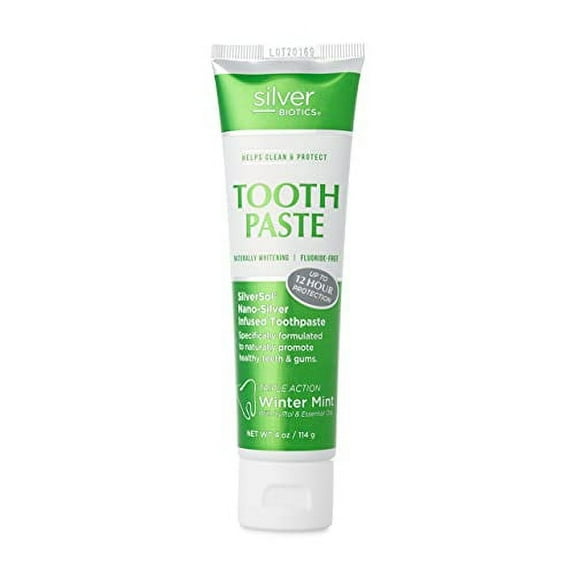 Naturally Whitening Winter Mint - 4 oz (114 Grams) Coral Toothpaste, by Silver Biotics