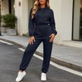 thumbnail image 4 of Kttectoa Jumpsuits for Women Hooded Zip up Jumpsuit Elastic Waist with Pockets Solid Trendy Athleisure Fall Winter Wear, 4 of 5
