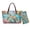 Blue and Pink-Sea Turtle Plumeria Hibiscus, variant on Dolphin Hibiscus Printed Tote Bag with Matching Wallet for Women Pu Leather Handbag and Wallet Set Lightweight Top Handle Handbags with Wristlet Wallet for Travel, Blue