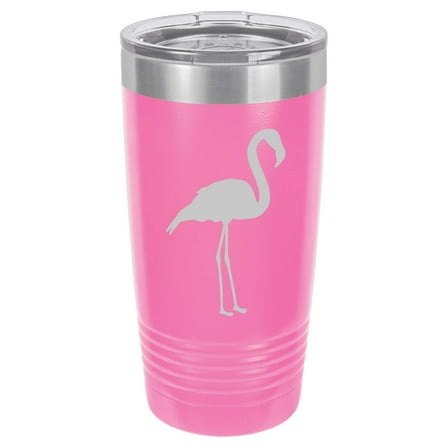 Tumbler Stainless Steel Vacuum Insulated Travel Mug Flamingo (Hot-Pink, 20 oz)