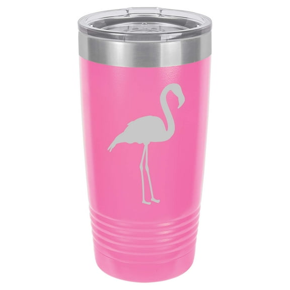 Tumbler Stainless Steel Vacuum Insulated Travel Mug Flamingo (Hot-Pink, 20 oz)