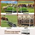 thumbnail image 2 of 77 Gallon Hay Feeder Goat, Galvanized Steel Livestock Feeder, Easy Assembly Goat Hay Storage Feeder, 19.6" W Access Trough Pasture Feeder for Farm Animals, 2 of 10