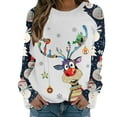 thumbnail image 2 of 2023 Chandail en Molleton de Noël pour Femmes en Solde Col Rond Imprimé Manches Longues Blouse Régulière, 2 of 5