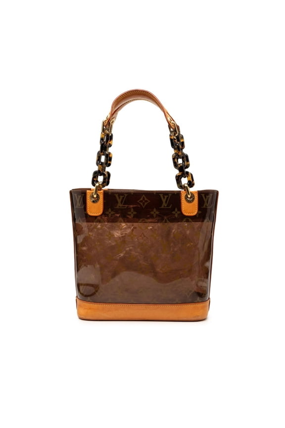 Pre-Owned Louis Vuitton Monogram Cabas Ambre PM Handbag M92502 Brown Beige Vinyl Leather...