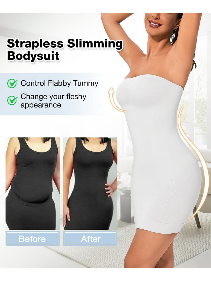 USEASY Strapless Shapewear for Women Full Slip shapewear dress Tummy Control slip for women under dress - Walmart.com USEASY Strapless Shapewear for Women Full Slip shapewear dress Tummy Control slip for women under dress - Walmart.com