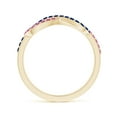 thumbnail image 2 of ANGARA Natural Encrusted Pink and Blue Sapphire Infinity Knot Ring in 14K Yellow Gold for Women (Size-1.3mm) | September Birthstone, Anniversary, Jewelry Gift for Women | Natural Blue Sapphire Ring, 2 of 8