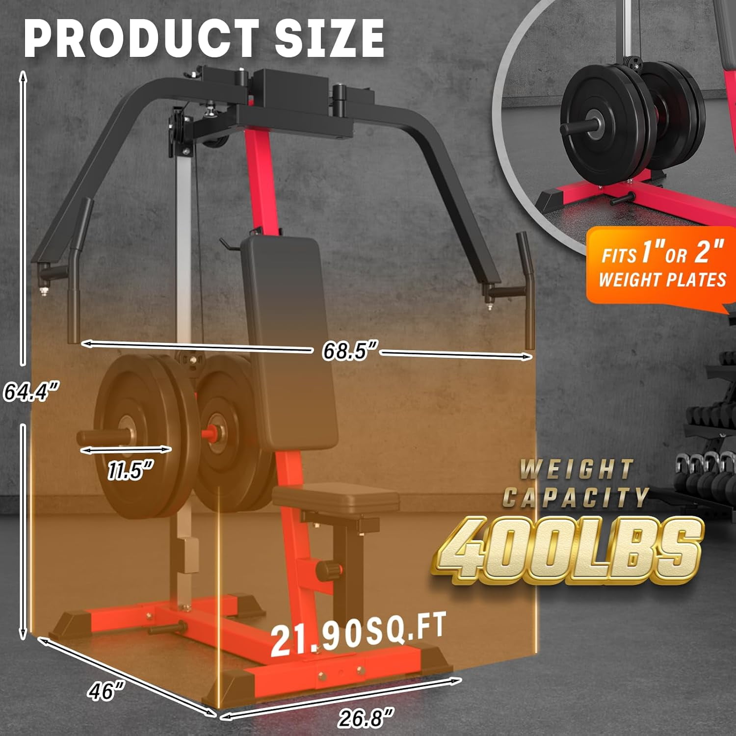 AECOJOY Chest Fly Machine, PEC Deck and Reverse Delt Machine with 450 lb Capacity, Adjustable Upper Body Workout Equipment for Home Gym