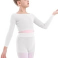 thumbnail image 7 of Girls Ballet Sweater 5t Long Sleeve Dance Cropped Sweaters Soft Warm Ribbed Pullover for Leotards White, 5 Y, 7 of 7