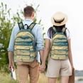 thumbnail image 4 of Balery Retro Wooden Mochila Clásica Impresa Básica para Viaje, Mochila Escolar Resistente al Agua, Mochila de Lona con Correas Ajustables-Small, 4 of 5