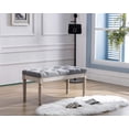 thumbnail image 4 of Hanyu Small Padded Bench, Square Upholstered Rustic Ottoman Bench, Vanity Stools for Bedroom, 15.75" x 15.75" x 15.7" Beige, 4 of 9