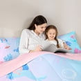 thumbnail image 4 of Erosebridal Cute Sea Turtle Bedding Comforter Set 7 Pieces, Cartoon Coral Full Bedding Set, Pink Blue, 4 of 7