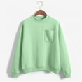 thumbnail image 2 of Crewneck Sweatshirts Women, Comdrip Mock Neck Sweatshirt Casual Plus Size Long Sleeve Sweatshirt Pullover 2025 Fall Sweaters with Pockets Sweatshirt Women Light Green M, 2 of 4