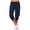 Navy, variant on cocolona Womens Summer Casual Drying Cargo Capri Pants Elastic Waist Drawstring Outdoor Hiking Cropped Joggers with Pockets