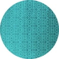 thumbnail image 1 of Ahgly Company Indoor Round Oriental Turquoise Blue Industrial Area Rugs, 4' Round, 1 of 4