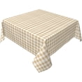 thumbnail image 1 of Square Tablecloth 60 x 60 Inch, Beige Gingham Tablecloth Square Waterproof Tablecloths Polyester Table Cloth for Party, Wedding, Cocktail, Banquet, Festival, 1 of 1