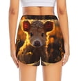 thumbnail image 2 of Lsque Sunset Sunflower Cow Printed Women's Running Shorts with Liner Pockets,Elastic Quick Dry Workout Athletic Gym Yoga Shorts,Womens High Waist Shorts-Small, 2 of 9