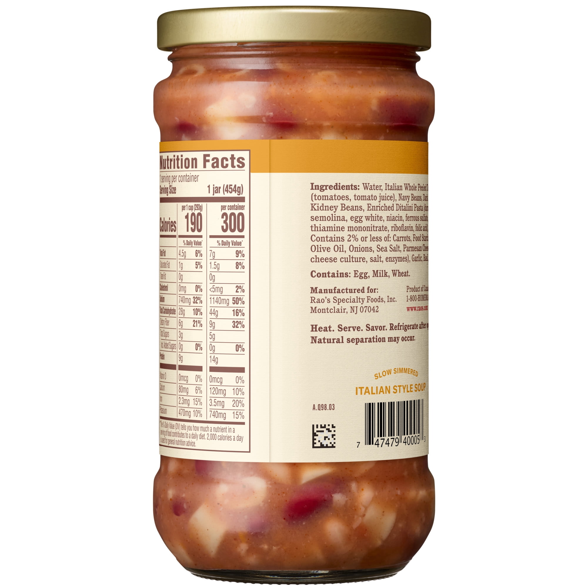 Rao’s Made for Home Pasta & Fagioli Soup, 16 oz