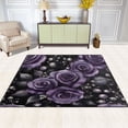thumbnail image 2 of Yayeee Area Rugs for Living Room 5.2'x4' Non Slip Washable Bedroom Floor Carpet, Purple Roses, 2 of 5