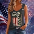 thumbnail image 5 of WEIWEN 250 Anniversary USA Shirt Women Sleeveless 4th of July Shirts Womens America Flag Tshirt 250th Patriotic Tee Tops Grey, M, 5 of 5