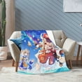 thumbnail image 6 of Genshin Impact Bed Blanket Air Conditioner Quilt Ultra Soft Flannel Blanket All Season Fuzzy Blanket Reversible Fluffy Plush Blanket 40"X30", 6 of 8