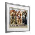thumbnail image 3 of Stupell Industries Speak No Evil Cats Gray Framed Print Under Glass design by Jim Baldwin, 17 x 21, 3 of 10