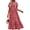 N-Floral Red, variant on UVN Long Dresses for Women Summer Short Sleeve Casual Crewneck Maxi Dress with Pockets