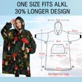 thumbnail image 4 of Oversized Wearable Blanket Hoodie,Red Mushroom Gnome Dark Green Pattern Sherpa Blanket Hoodie with Super Pockets,Super Warm Fuzzy Pullover for Women & Men, 4 of 6