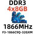thumbnail image 1 of G.SKILL RipjawsX DDR3 1866MHz 32GB RAM Desktop Memory DIMM for PC,4x8GB,F3-1866C9Q-32GXM, 1 of 4