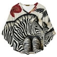 thumbnail image 4 of Zebra Rug Tropical Boots Awesome Women's V-Neck Blouse With 3/4 Ruffled Bell Sleeves Casual Top Ladies Blouses, 4 of 7
