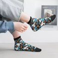 thumbnail image 6 of Uemuo Lilies Flowers Printed Crew Socks, Moisture-Wicking Socks, Athletic Socks for Men Breathable Cushion Socks Casual Sport Socks for Running Traveling, 6 of 6