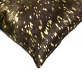 thumbnail image 2 of Torino Scotland Cowhide Pillow 12x20 Chocolate Gold Natural 1-Piece, 2 of 5