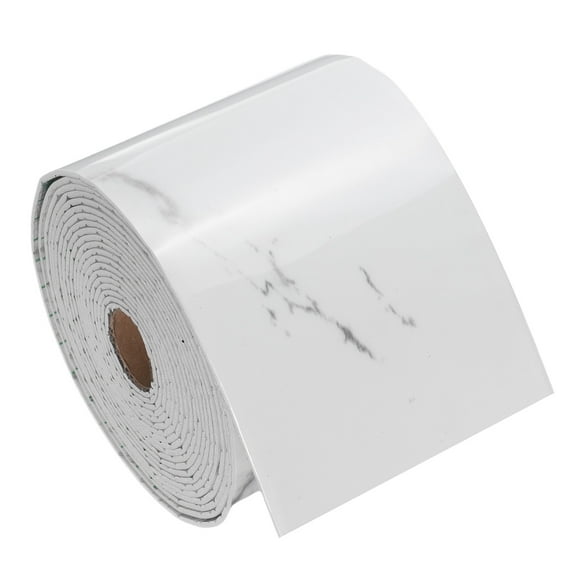 Uxcell Peel and Stick Waterproof Wall Border, 4" x 197" White Gray Marble Removable Wallpaper Border Sticker Trim Wall Edging Lines for Wall Corner Table Furniture Mirror Frame