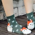 thumbnail image 5 of Ljudmp Women's Christmas Cotton Crew Socks Elastic Cute Funny Winter Warm Holiday Slipper Socks Green, 5 of 6