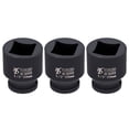 thumbnail image 1 of Uxcell 3 piezas 4 puntos cuadrado socket 1/2" de 22 mm métrico impacto socket 1.8" (45 mm) largo 40CR acero fosfatado estándar herramienta para reparación de automóviles, 1 of 7