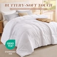 thumbnail image 6 of Aquzin Comforter King Size, All Season Quilted Down Alternative Duvet Insert with Corner Tabs, Machine Washable Microfiber Bedding, White, 6 of 8