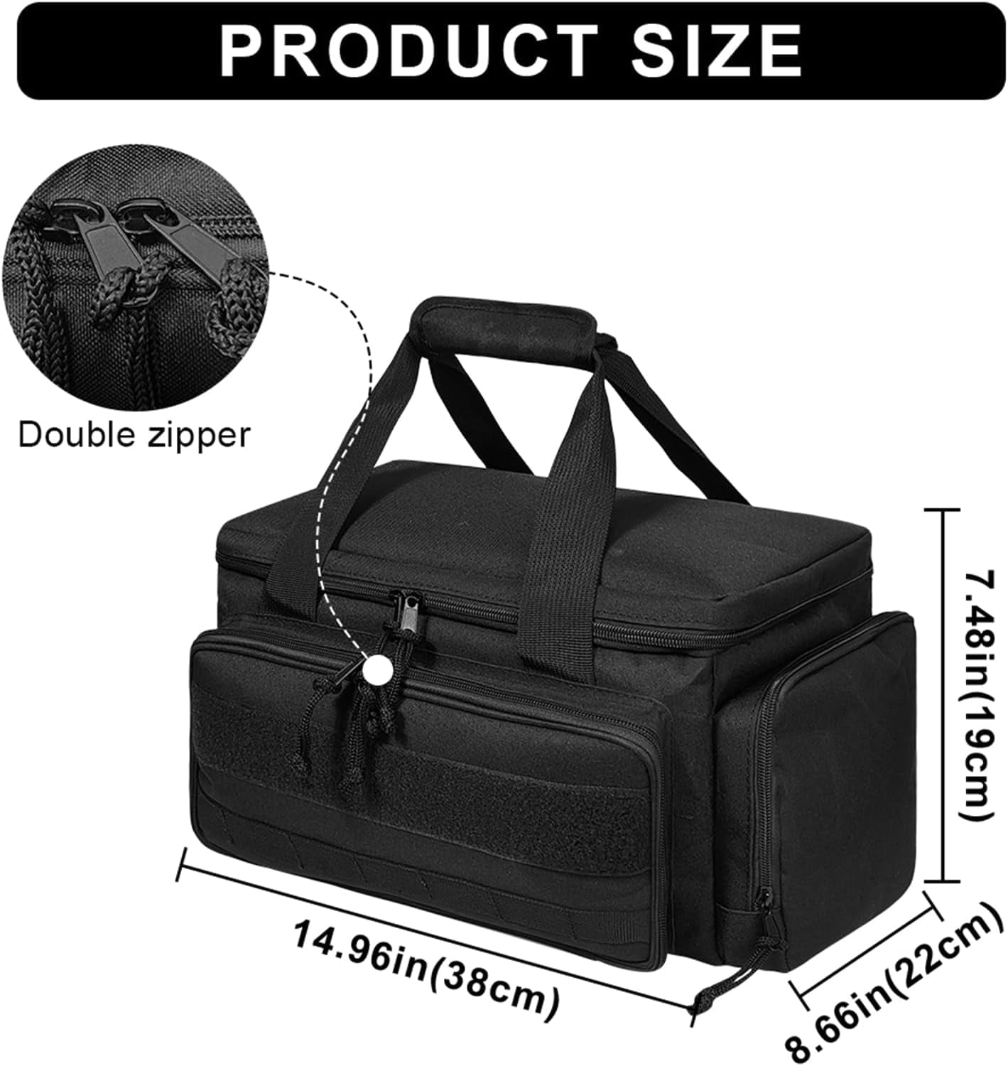 14-Inch Heavy-Duty Canvas Tool Bag for Men Nonslip Thick Padded Base Multifunctional Work Bag for Mechanics Craftsmen Electricians Carpenters