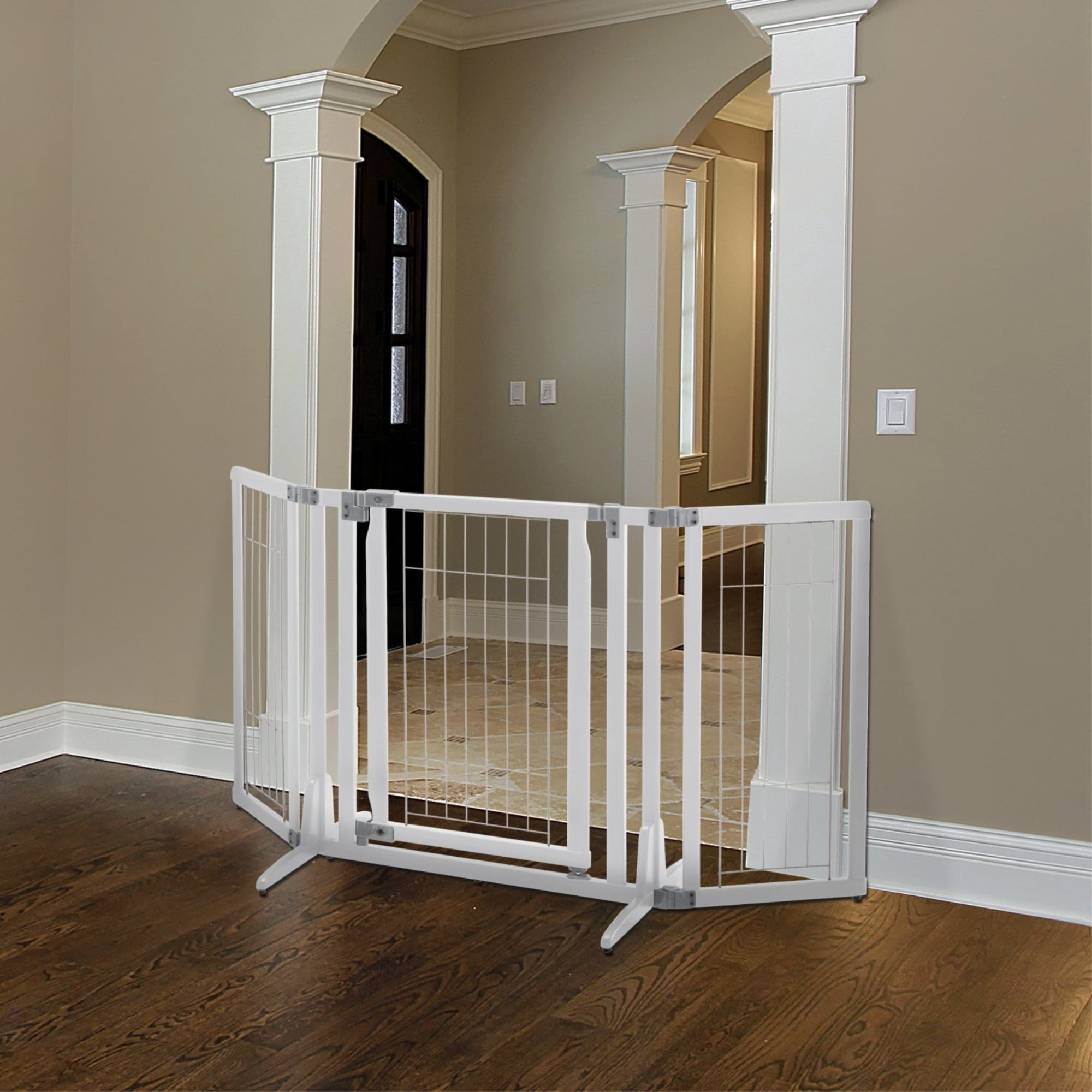 Richell Adjustable Freestanding Pet Gate, Expands to 63"