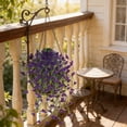 thumbnail image 6 of Artificial Morning Glory Rattan Wall Hanging 2-Pack 30.31in - Plastic Outdoor Garden Hanging Baskets Decor, UV-Resistant Fake Trailing Vines in Purple, 6 of 6